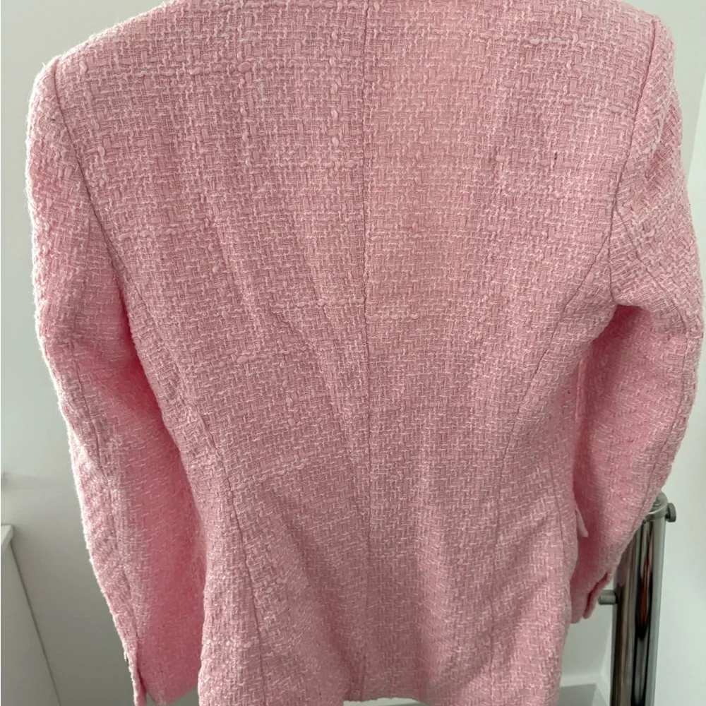 Zara Blush Pink Tweed Blazer - Picture 3 of 6